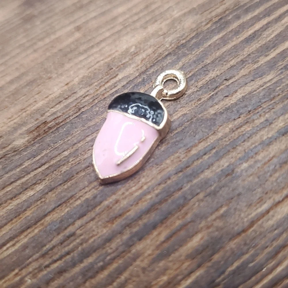 P106‎ pink cottagecore acorn charm
